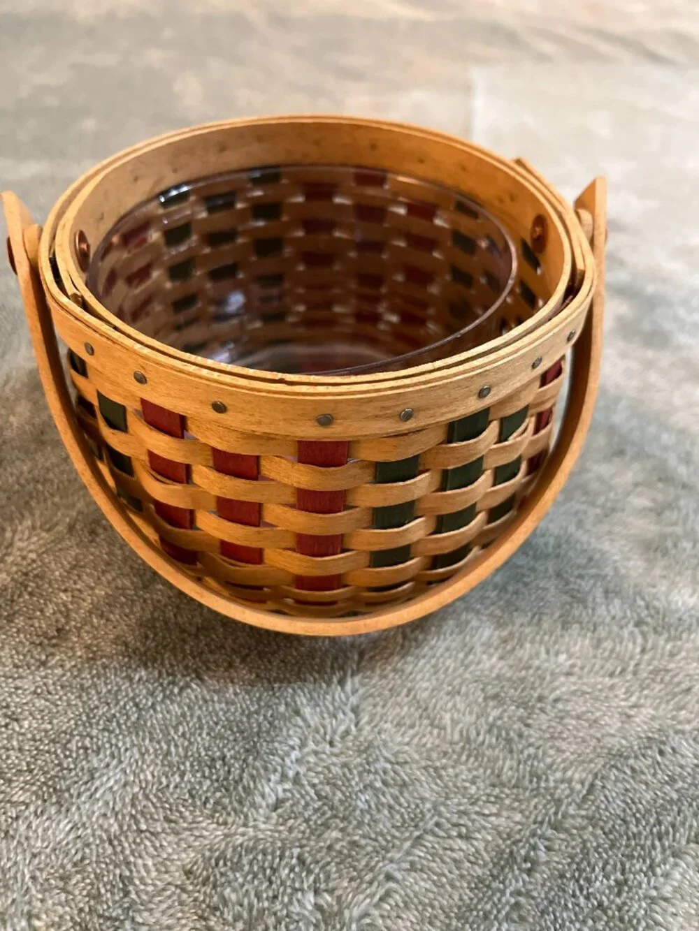 Longaberger 2003 Tree Trimming Melody Basket #10452 Lid Tie-On Protector w/box